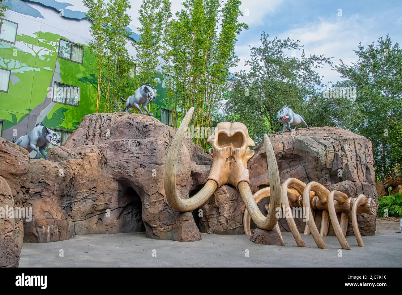 Views of the character theming at Disney`s Art of Animation Resort in Walt Disney World Stock Photo